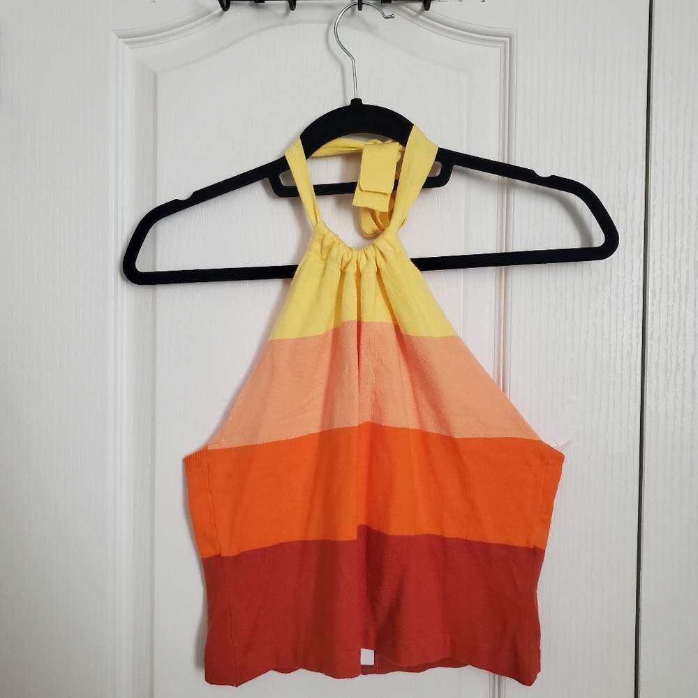 Cider Colorful Halter Neck Top